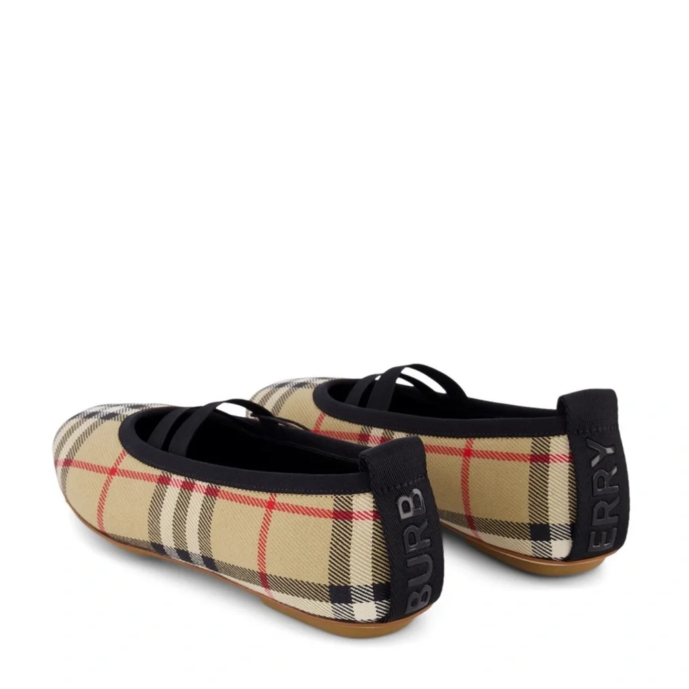 Burberry Kids Logo-Detail Check Ballerina Shoes, Size EU 35, UK 2.5 NEW in Box